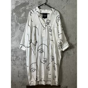 Bitte Kai Rand Abstract Face Print Dress Oversized Art To Wear Lagenlook Small